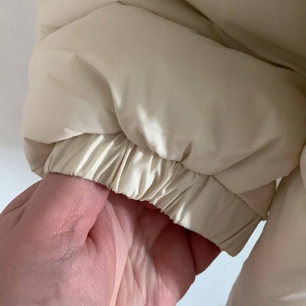 New Women's Puffect™ Color Blocked Jacket Plus Size Neutral Cream Brown Warm 3X - Picture 11 of 11